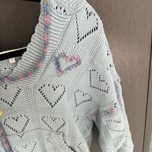 LoveShackFancy Meara Heart Crochet Hoodie